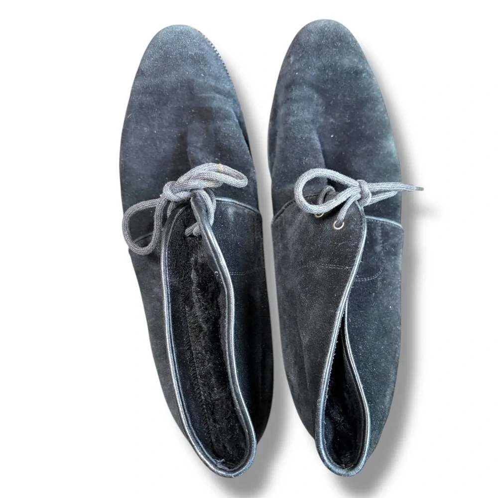 Salvatore Ferragamo Black Suede Fur Lined Chukka Boots Women‎ 8